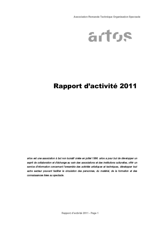 Rapport d'activité 2011